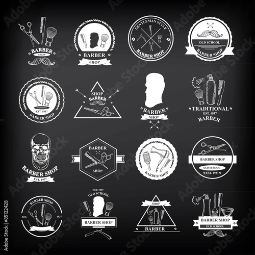 Barber shop labels,vector icons.