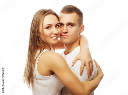  lovely happy couple hugging 