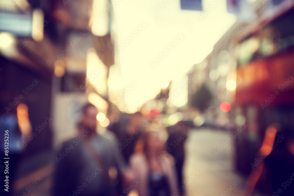 people in bokeh, street of London people in bokeh, street of London