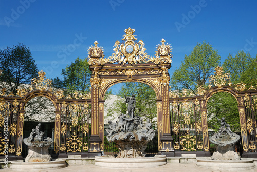 Neptune fountain on Place Stanislas In Nancy, Lorraine, France