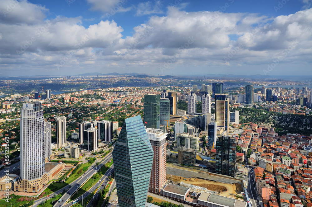 Skyscrapers and modern office buildings in Istanbul, Turkey