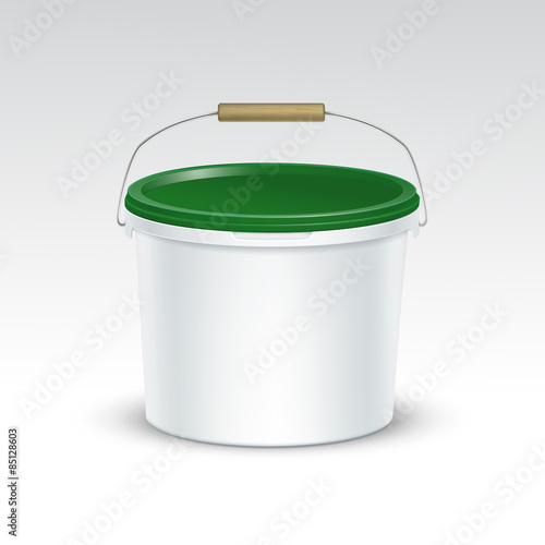 Vector Blank Plastic Bucket Container Packaging