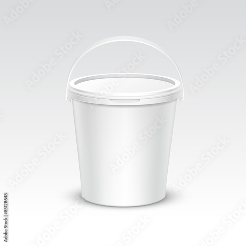 Vector Blank Plastic Bucket Container Packaging