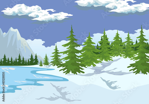 Winter mountain landscape