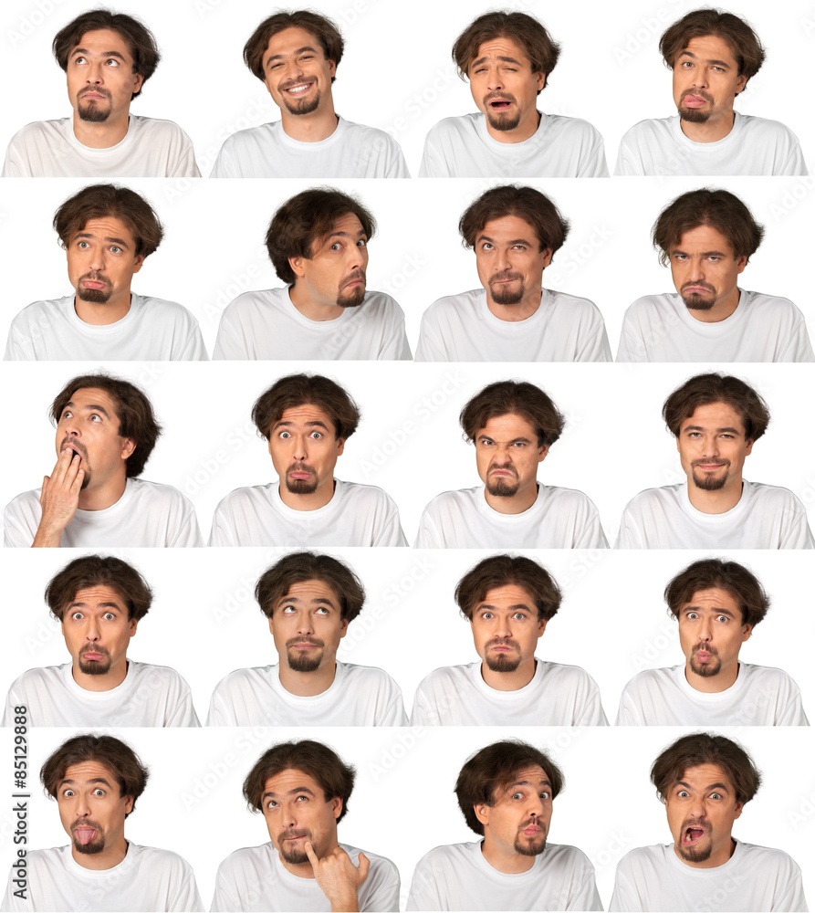 Fototapeta premium Facial Expression, Human Face, Men.