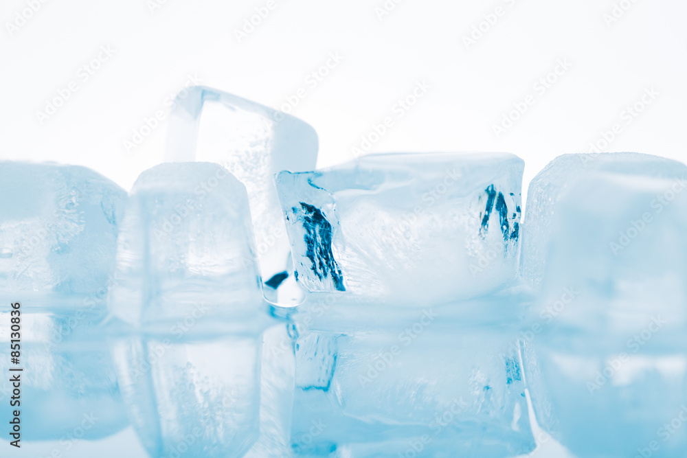 Ice cubes on a white background Ice cubes on a white background