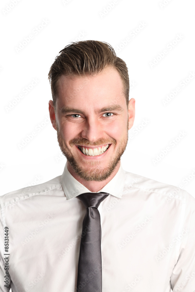 Attractive businessman in a white shirt and grey tie Attractive businessman in a white shirt and grey tie