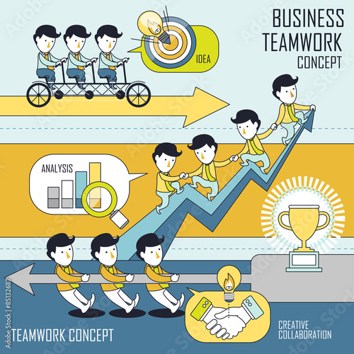 business teamwork concept set