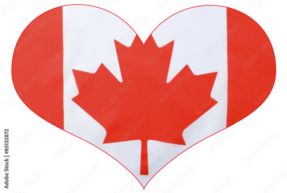 Obraz premium Heart shape Canadian Flag