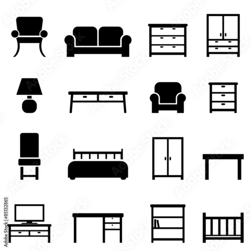 Home decor and furniture icons