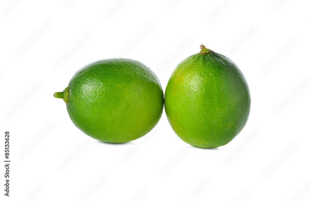fresh green lime on white background fresh green lime on white background