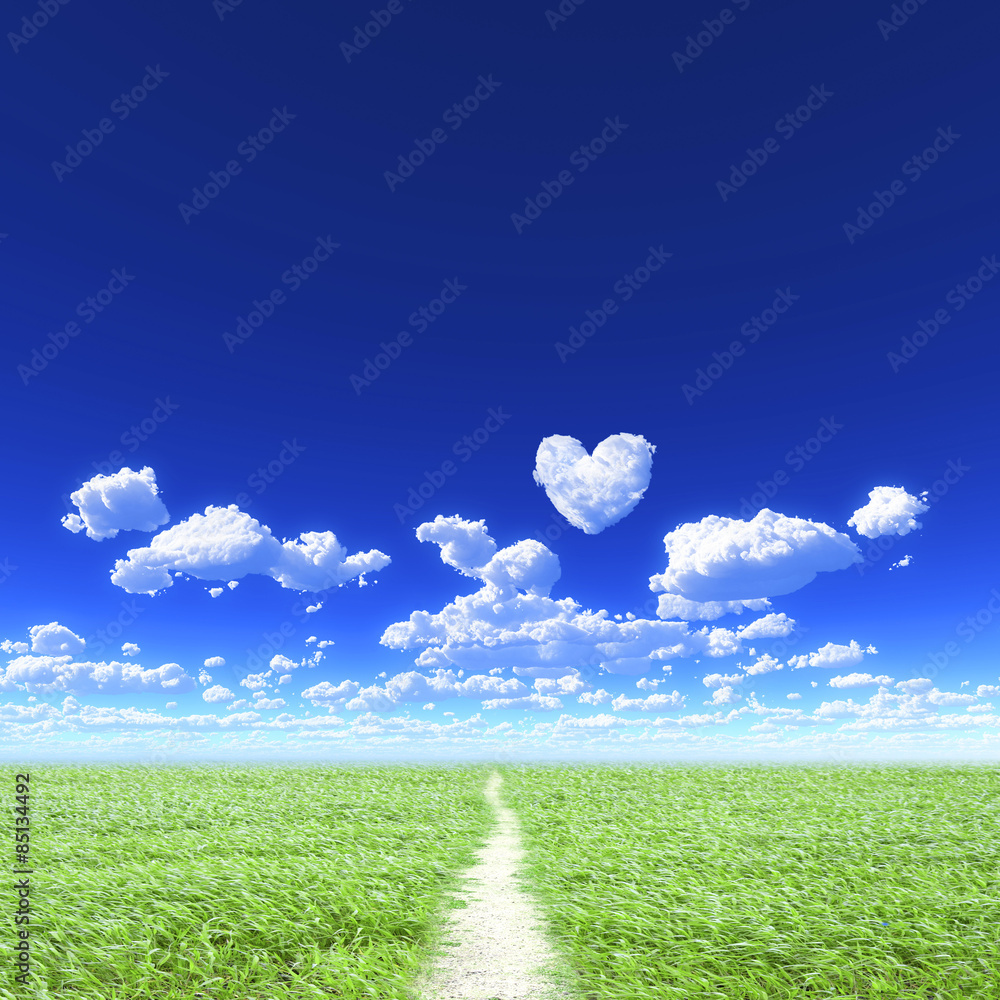 Fototapeta premium ハートの雲