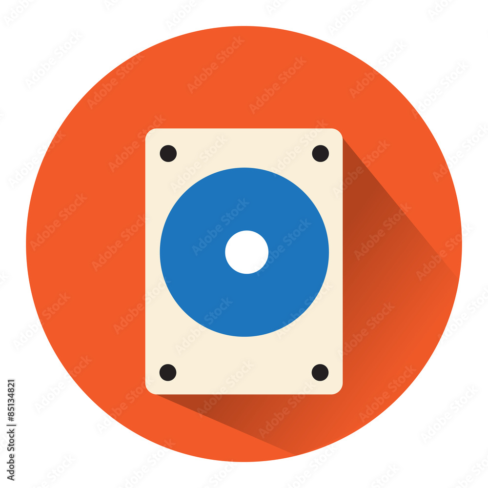 Hard drive icon vector flat design. Hard drive icon vector flat design.
