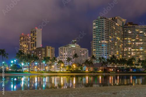 Waikiki beach at night © SvetlanaSF