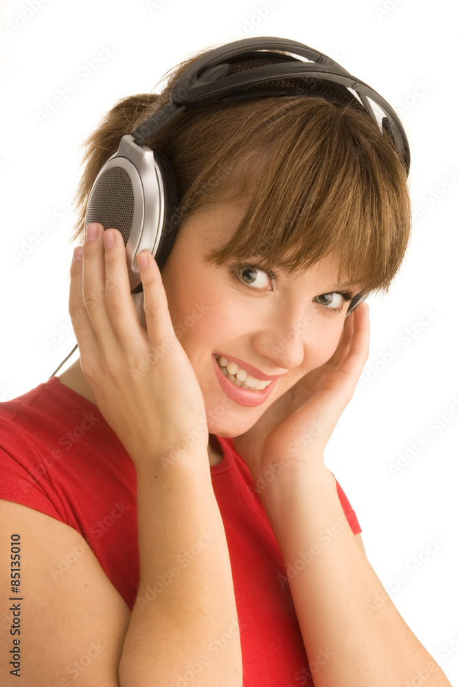 Young girl with headphones Young girl with headphones