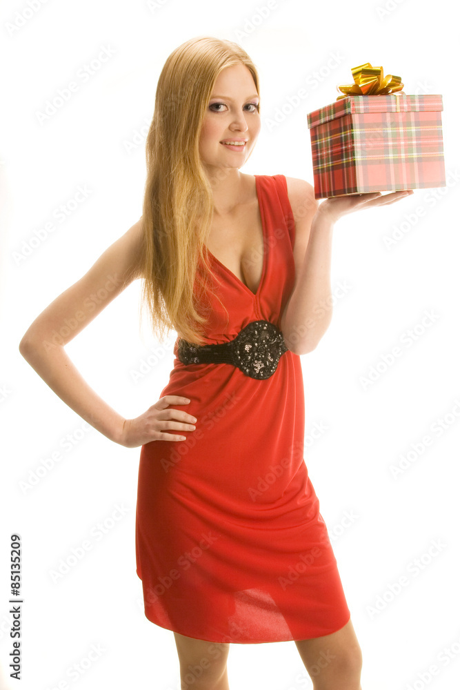 Holding a present Holding a present