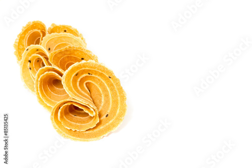 Thai dessert, Tong Muan on white background ,a traditional desse