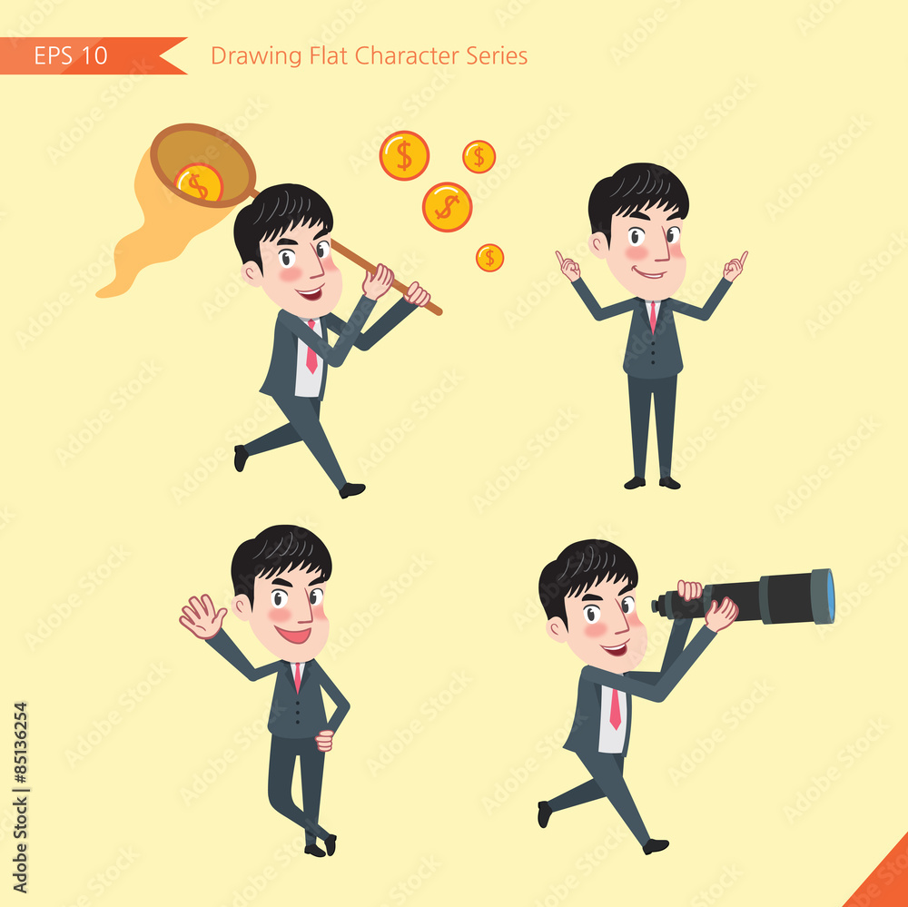 Set of drawing flat character style, business concept young office worker activities - funding, ability, counsel, finding Set of drawing flat character style, business concept young office worker activities - funding, ability, counsel, finding