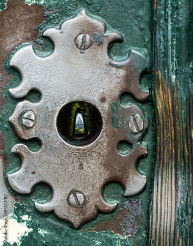 St. Peter's Basilica from the keyhole on Aventino Hill, Rome Ita