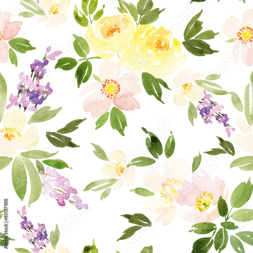 Watercolor flower pattern