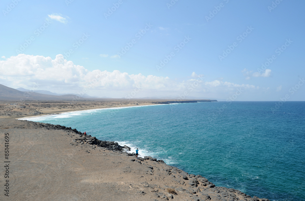 Plage d'El Algibe de La Cueva à El Cotillo à Fuerteventura Plage d'El Algibe de La Cueva à El Cotillo à Fuerteventura
