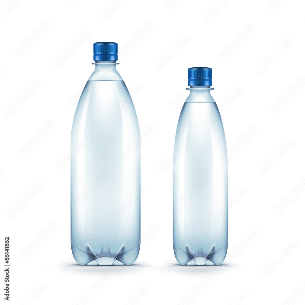 Naklejka premium Vector Blank Plastic Blue Water Bottle Isolated