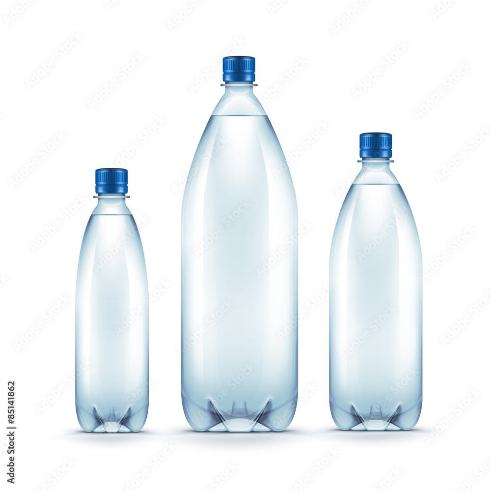 Naklejka premium Vector Blank Plastic Blue Water Bottle Isolated
