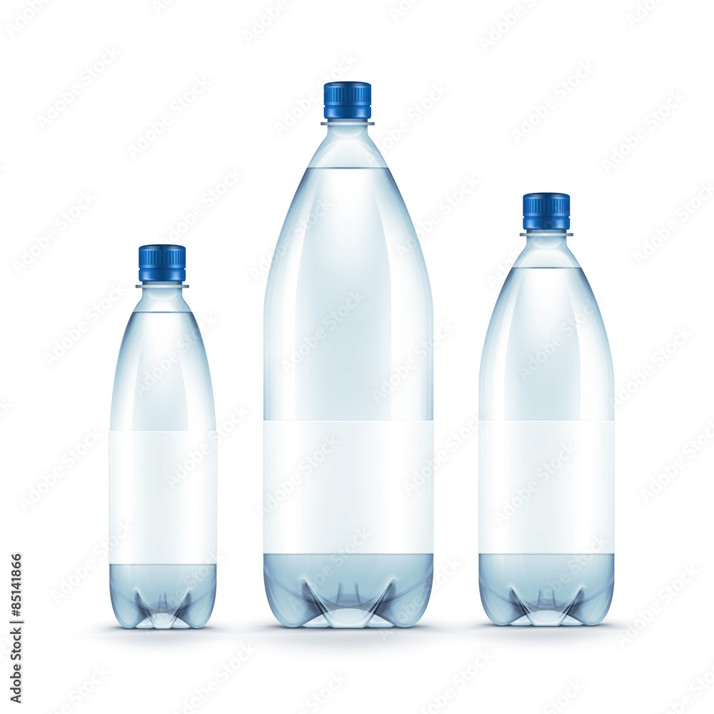Naklejka premium Vector Blank Plastic Blue Water Bottle Isolated