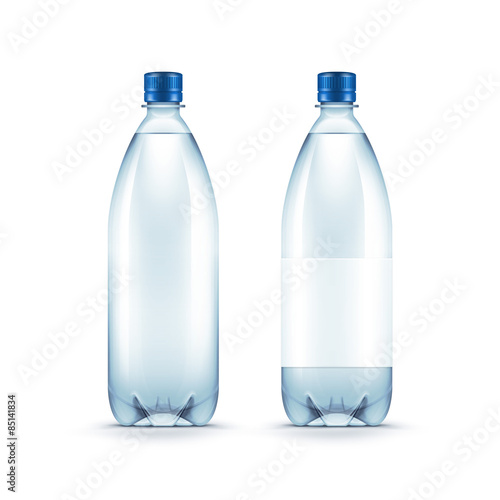 Vector Blank Plastic Blue Water Bottle Isolated