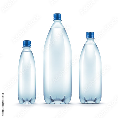 Vector Blank Plastic Blue Water Bottle Isolated