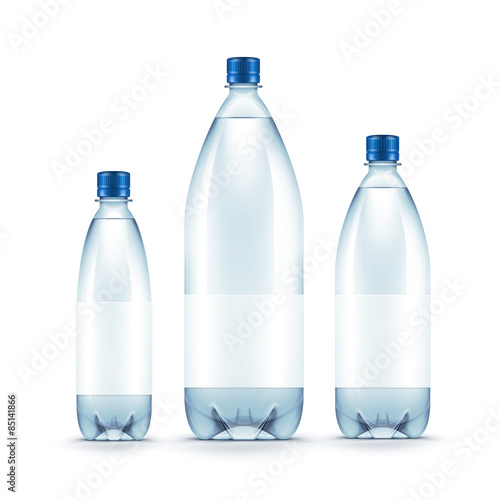 Vector Blank Plastic Blue Water Bottle Isolated