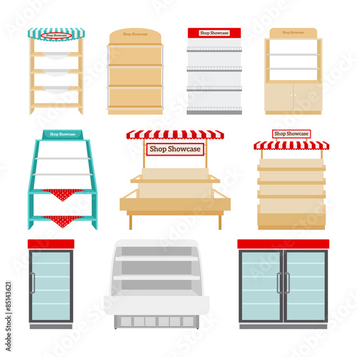 Store shelves or shop showcases