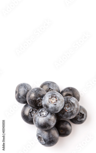 Blueberry fruits on white background