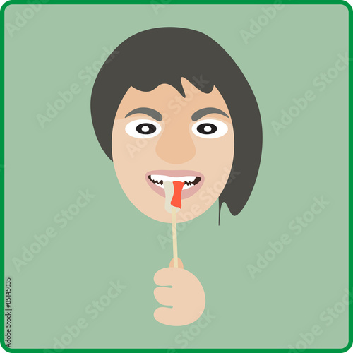 Woman eat imitation crab stick