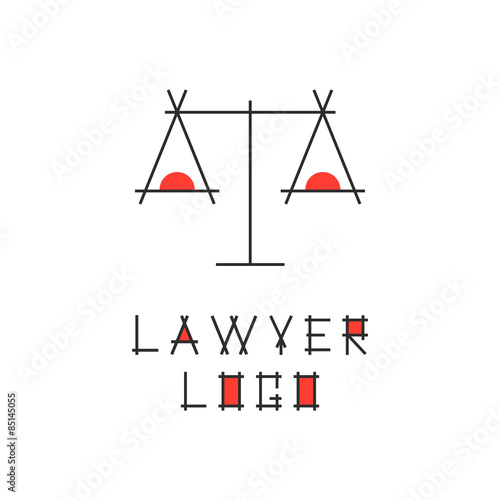 lawyer logotype with abstract scales
