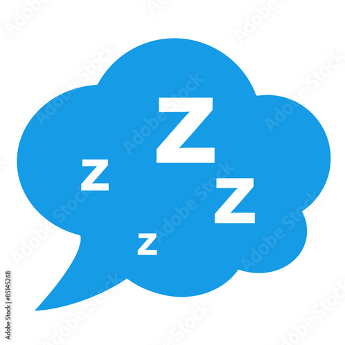 Icono texto zzzz en nube azul photo