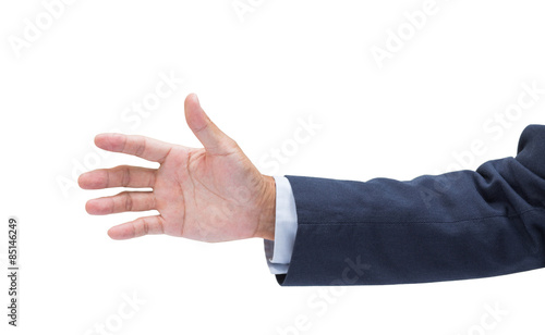 Businessman hand isolated on white background with clipping path