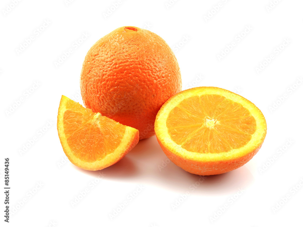 Whole orange fruit isolated on white background cutout Whole orange fruit isolated on white background cutout