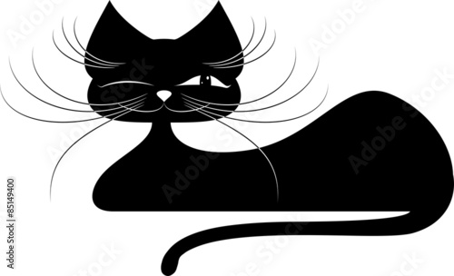 Black cat. Silhouette