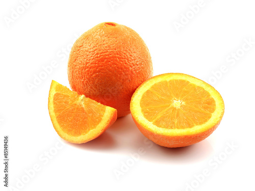 Whole orange fruit isolated on white background cutout