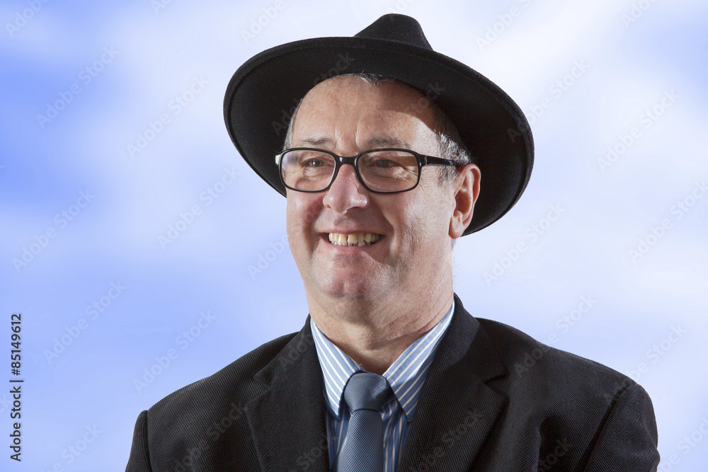 Fototapeta premium Serious men portrait with hat