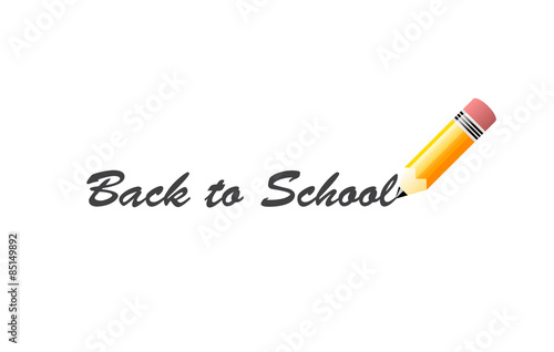 pencil write back to school on white background 