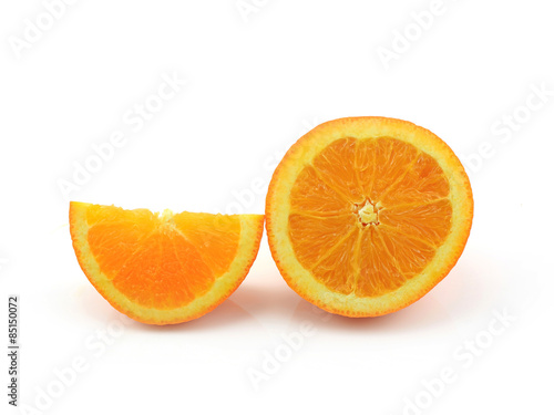 Whole orange fruit isolated on white background
