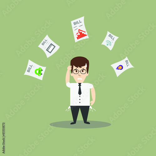 Business man no money for him bill.