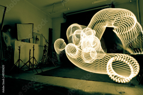 Awesome light drawing in one of the photografic studios in Poland