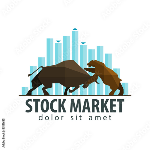 stock market, business vector logo design template. money