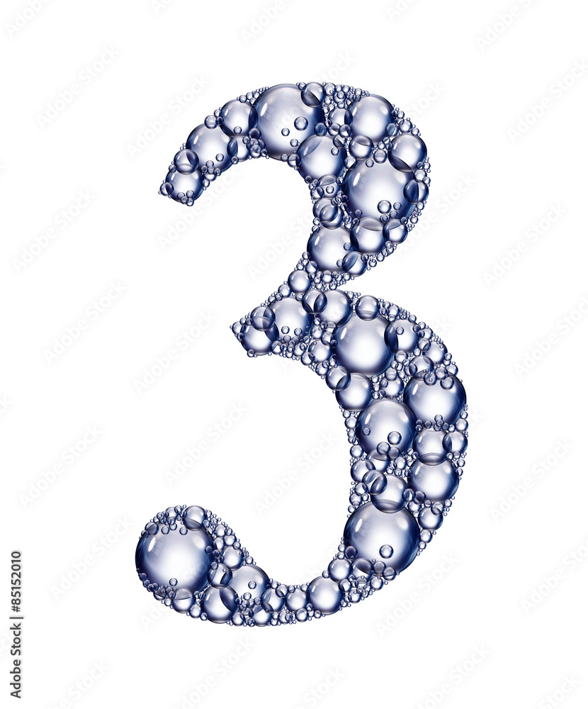 number three bubbles number three bubbles