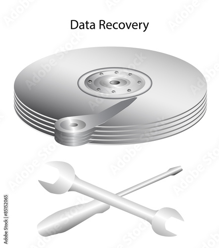 Data Recovery. Hard drive. illustration