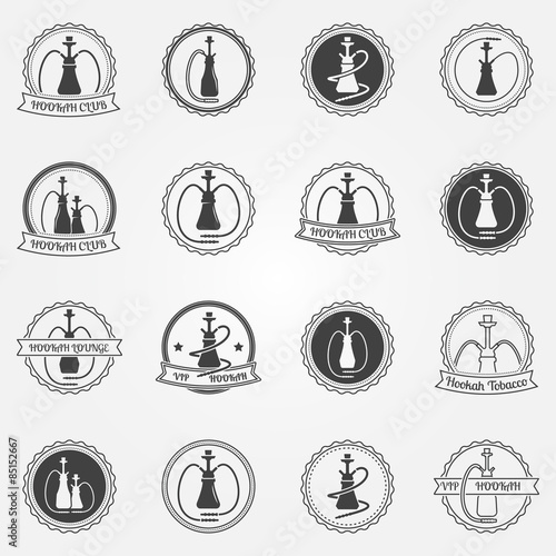 Hookah club icons set
