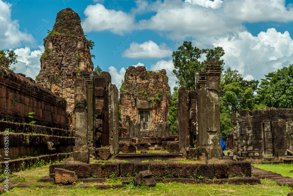 library in ruins in the archaeological pre rup place in siam reap, cambodia